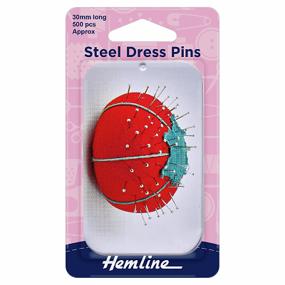 H670.PT Pins: Steel Dress in Tin: 30mm: Nickel: 500 Pieces..